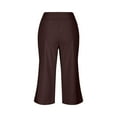 thumbnail image 7 of Huresd Capri Pants for Women, Summer Casual Pull On Womens Capris with Pockets, Women's Casual Pants & Capris, Ladies Capris Brown M, 7 of 7