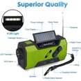 thumbnail image 2 of Radio de emergencia con manivela FM y AM, radio solar portátil multifunción para exteriores con batería externa de 2000 mAh, luz de lectura de 4 LED, linterna LED y alarma SOS, 2 of 5