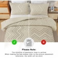 thumbnail image 4 of Light Khaki Comforter Set Queen Size, Boho Soft Warm Tufted Bedding Comforter Sets for Queen Size Bed, 3 Pieces Aesthetic Chevron Farmhouse Cute Bohemian Textured Bed Set, 4 of 7