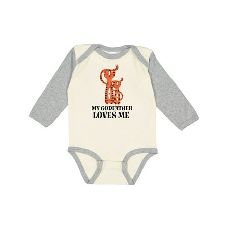 

Inktastic My Godfather Loves Me Gift for Godson Gift Baby Boy Long Sleeve Bodysuit