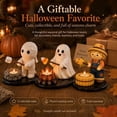 thumbnail image 3 of Halloween Ghost 3 Companion Halloween Candle Holder, Ceramic 5X3 In, Tealight Candle Holder, Fall Halloween Decor, Tabletop Display, 1 Pc, 3 of 6