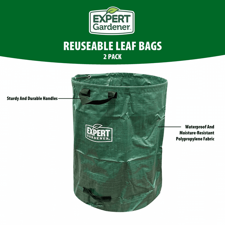 Expert Gardener 53 Gallon Leaf Bags, 2-Pack, Green photo 2