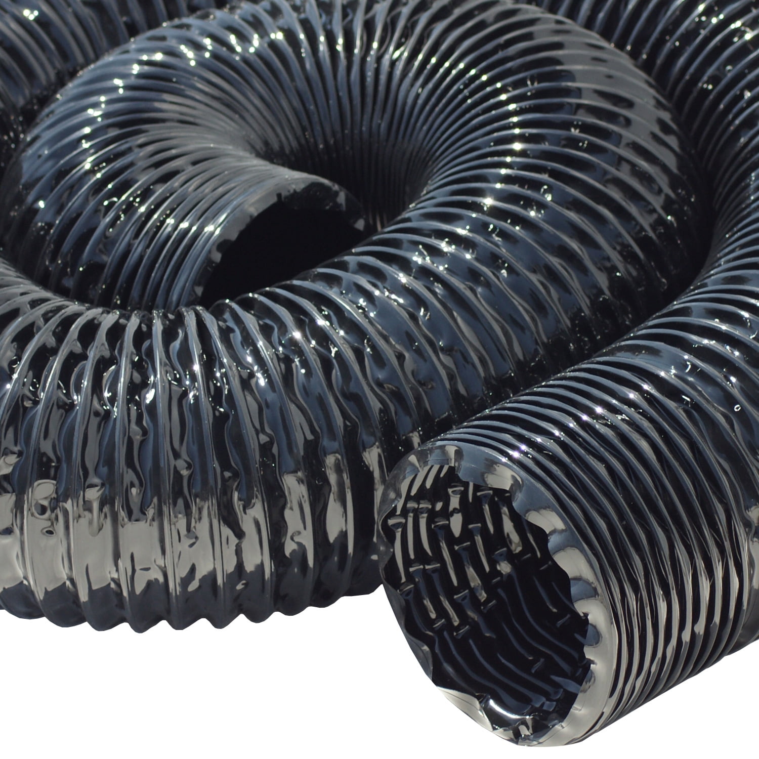 Rubber-Cal  XPU 708 - PU Flexible Duct - Black - 2" x 12ft