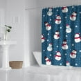 thumbnail image 2 of Blue Christmas Snowman Pattern Shower Curtain 84"x72" ,Bathroom Decorative Shower Curtains Set with 12 Hooks,Modern Waterproof Washable Shower Curtain, 2 of 6