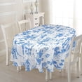 thumbnail image 3 of Grey Blue Oval Tablecloth 60x84in for Oval Table Waterproof Table Cloths for Dining Room Indoor Outdoor Table Cloth, 3 of 6