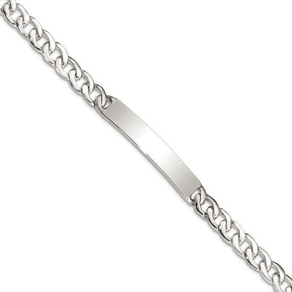 6mm 925 Sterling Silver ID Curb Link Bracelet 5.5 Inch Identification Bracelet - 4.8 Grams