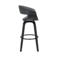 thumbnail image 4 of Julyssa 26" Counter Height Swivel Grey Faux Leather and Black Wood Bar Stool, 4 of 10