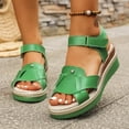 thumbnail image 3 of Dakaela Fashion Summer Sandals for Women Orthopedic Wedge Platform Walking Shoes Arch Support Beach Dressy Slip on Espadrille Green 7, 3 of 8