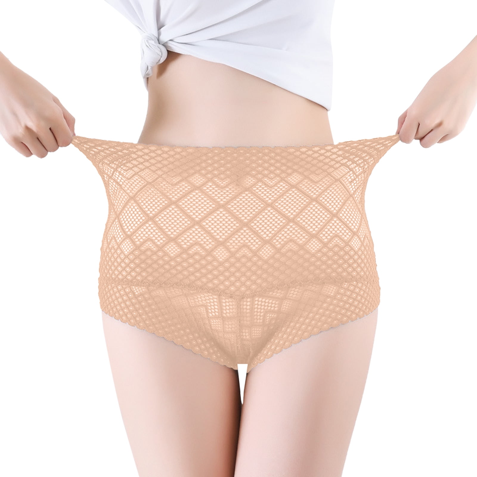 PMUYBHF Seamless Underwear Women Women'S Lace Solid Color High Elastic High  Retraction Boxer Underwear Hollow Out Skin Refreshing Breathable Panties  5.99 