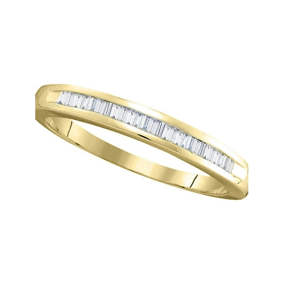 14kt Yellow Gold Womens Baguette Diamond Wedding Band Ring 1/4 Cttw