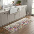 thumbnail image 6 of Area Rug with Tassels 2' x 4', Colorful Flower Wildflower Watercolor Kitchen Runner Rug for Hallway Bedroom Throw Rugs, Country Floral Soft Door Mat for Bathroom Entrance Living Room, 6 of 9