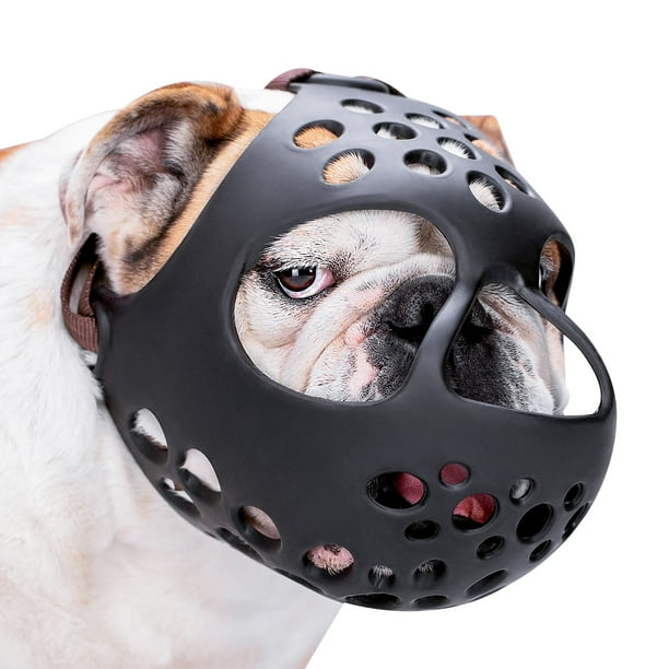 Bozal para perro, sin corteza, hocico corto, suave, de silicona para bulldog francés
