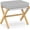Natural - Grey, variant on Foldable Foot Stool Ottoman, Modern Foot Rest with Bamboo X Legs & Thick Foam Cushion, Folding Foot Stools Small Padded for Bedroom Living Room, Footstool for Chair Couch (Natural - Grey)