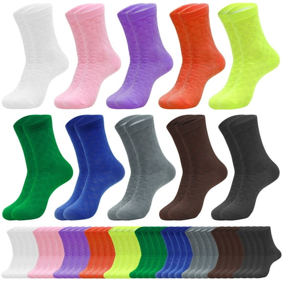 30 Pairs Crew Socks for Women Colorful Lightweight Socks Novelty Casual Socks for Women Teens