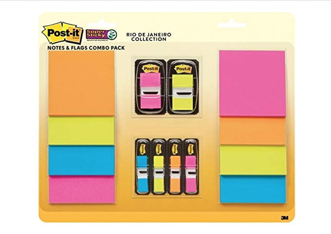 Photo 1 of Post-it Super Sticky Notes Flags Combo Pack, Rio de Janeiro Collection (2 Pack)