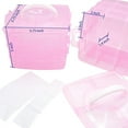 thumbnail image 2 of Caja organizadora apilable para manualidades Casewin, pequeña caja de almacenamiento de 3 capas con compartimentos ajustables para cuentas, manualidades, joyas y aparejos de pesca, color rosa, 2 of 7