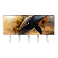 thumbnail image 2 of PhooArto Key Holder for Wall Decorative with 5 Key Hooks, Sea Dolphin with Sunflowers Bouquet Holders Wall Mount Organizer with Mail Key Rack, Self Adhesive, 2 of 7