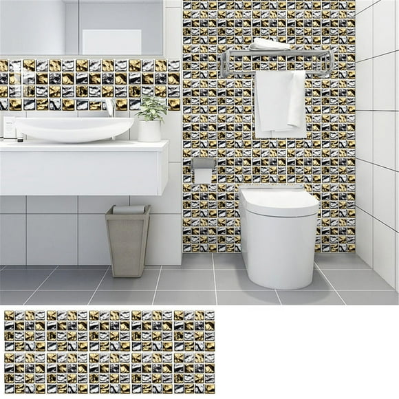Clearance!TAKTUK Peel and Stick Wallpaper,10 Pieces Mosaics Tile Stickers Peel and Stick Waterproof Self Adhesive Granites Flooring 3D Wall Tile Stickers for Kitchen Bathro,Wallpaper,Wall Decor