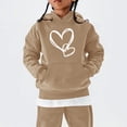 thumbnail image 2 of Girls' Heart Graphic Print Cute Hoodies Long Sleeve Pullover Hoodie Sweatshirt with Pocket Oversized Fleece Lined Cozy Jacket, 2 of 6