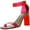 Red Vinyl, variant on Womens Purple Translucent Ankle Strap Padded Makenna Square Toe Block Heel Zip-Up Dress Sandals Shoes 6.5 M