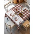 thumbnail image 2 of Farmhouse Orange Plaid Suqare Tablecloth - 60 x 60 Inch, Vintage Country Cock Checkered Waterproof & StainResistant Tablecloth, Washable Oil-proof Table Cover for Dining/Party/Wedding/Camping/Buffet, 2 of 9