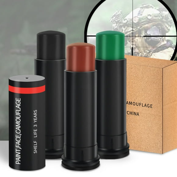Camuflaje De Camuflaje De Pintura Cara 3 Colores De Camuflaje Marrón Verde Negro Para Cazar Pintball Airsoft Bosque Maquillaje De Pintura De La Jungla