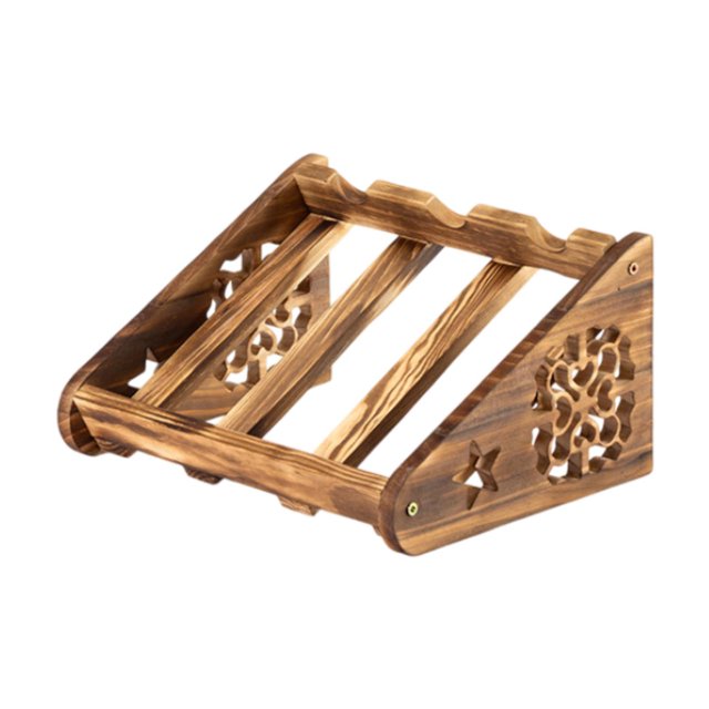 Botellero de sobremesa, de madera rústica, para botellas de vino. contiene 3 botellas