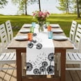 thumbnail image 4 of Table Runners 120 Inches Long Dress Scarves, Dandelion Farmhouse Coffee/Dining/Kitchen Table Runner for Living Room, Black White Modern Country Rustic Plants 13x120 Inch, 4 of 9