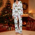 thumbnail image 2 of Cnbwig Lounge Set Womens 2 Piece Outfits Christmas Floral Graphic Printed Soft Pajama Long Sleeve Top with Long Pants Cozy Loungewear Holiday Casual Sleep Wear Outfit Pajamas Sets I-White L, 2 of 9
