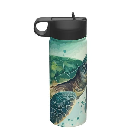 

Goofa Watercolor Turtle1 for Insulated Kettle 18oz Water Bottle Insulated Tumbler with Handle & Flip Straw - Fits in Cup Holder Leak Resistant Tumbler