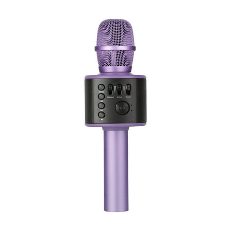 Core Innovations Wireless Bluetooth Karaoke Microphone with Built-in Speakers + HD Recording | Lilac