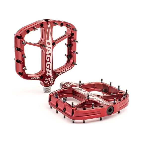 Chromag Dagga Platform Pedals, Body: Aluminum, Spindle: Cr-Mo, 9/16'', Red