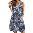 thumbnail image 3 of FASHIONWT Women Plus Size Sexy Sleeveless Round Neck Fashion Casual Floral Tank Knee Length Dress, 3 of 4