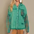 thumbnail image 1 of Vedolay Women's Coat Jean Jackets for Women Fashion Casual Long Sleeve Button Down Denim Jacket,Green S, 1 of 5