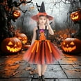 thumbnail image 6 of HCNTES Girl's the Glamour Witch Dress Halloween Costumes(Orange&5,10-12 Years), 6 of 8