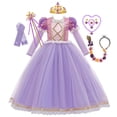 thumbnail image 1 of Disney niños niña Rapunzel princesa vestido niños Cenicienta Ariel carnaval Cosplay disfraz cumpleaños fiesta vestido ropa 3T (etiqueta 110) Gao Jinjia LED, 1 of 2