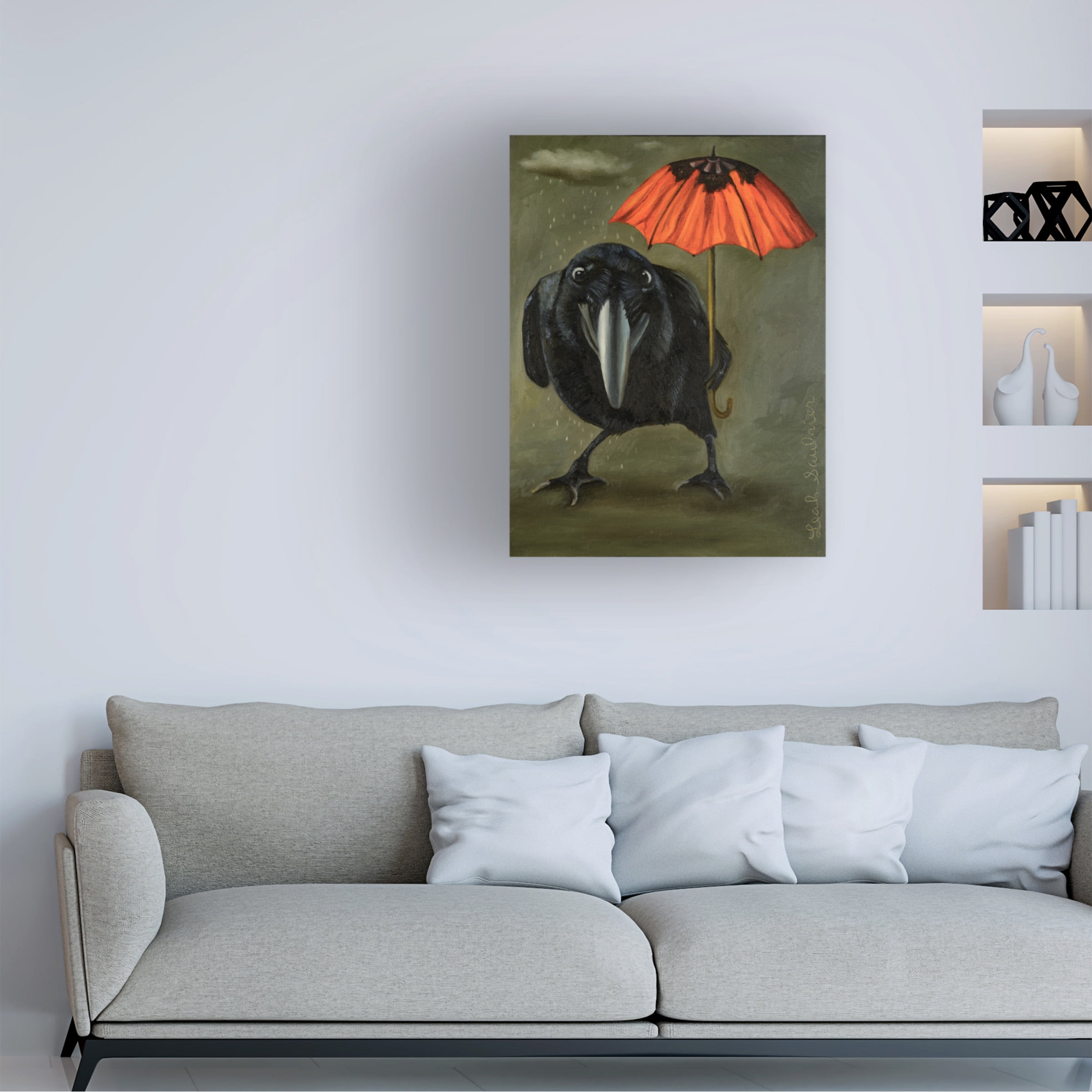 Trademark Fine Art 'Ravens Rain 2' Canvas Art by Leah Saulnier