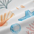 thumbnail image 5 of Manfei Cartoon Sealife Kitchen Curtains, Ocean Seashell Coral Black Out Curtains Pack of 2 (42x63 Each), White Orange, 5 of 6