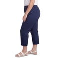 thumbnail image 5 of Turtle Bay New York Women's Elastic Waist Pull On Stretch Twill Capri with side pockets (Plus Sizes), 5 of 11