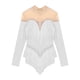 thumbnail image 5 of Traje de patinaje artístico con diamantes de imitación brillantes para mujer, leotardo de Ballet latino con borlas, cuello simulado, manga larga, mono de malla transparente, 5 of 5