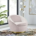 thumbnail image 2 of Armchair Swivel Accent Chair, Pink Gold, Velvet, Modern Contemporary, Living Lounge Cafe Room Hotel Lobby Hospitality, 2 of 7