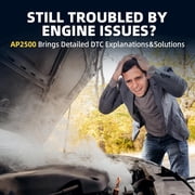 Autel AP2500E OBD2 Scanner Bluetooth Code Reader All-System Diagnoses Code Read/Clear, Check Engine Light, CAN FD, 5 Hot Resets for Android/iOS