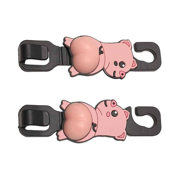 Gancho para reposacabezas de asientos de coche, colgador para asiento trasero de vehículo, decorativo de PVC, rotación de 360 degree, multifuncional, para Cerdo
