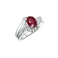 thumbnail image 4 of RYLOS Rings for Women Sterling Silver Swirl Z Ring 7X5MM Oval Gemstone &  Diamond Rings July Ruby Jewelry Size 6, 4 of 8