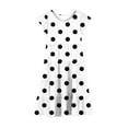 thumbnail image 5 of Pounoo New Kids Dresses Girls Trendy Print Short Sleeve Casual Dresses Round Neck Knee Length Dress With Pocket Soft Comfort Girls Dresses 7-8, 5 of 8