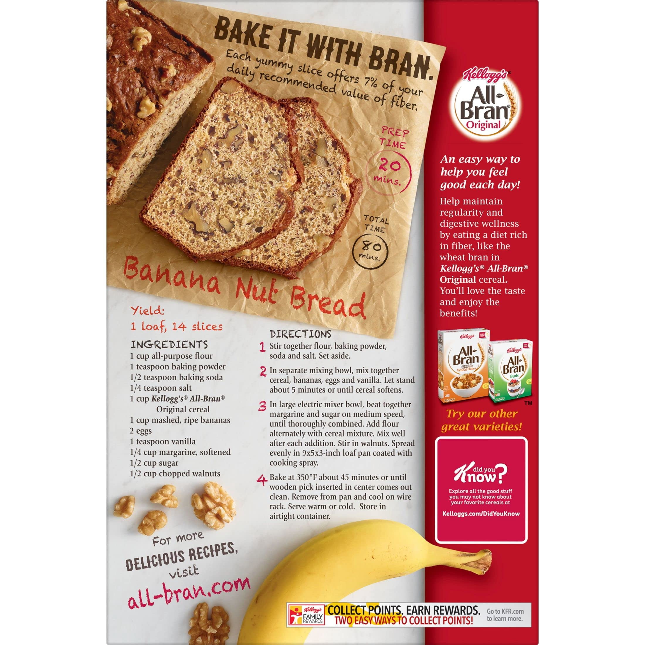 Kellogg S All-Bran Original Cold Breakfast Cereal (Pack of 3)