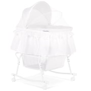Dream On Me Lacy Portable 2-in-1 Bassinet and Cradle with White Canopy