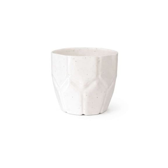 Modern White Planter Pot with Textured Design, Durable Decorative Plant Container for Indoor and Outdoor Use