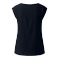 thumbnail image 5 of Delayuji Women's 2025 Summer New Large Size Casual and Fashionable Loose Round Neck Sleeveless Cotton Linen Vest for Women Blue Xl Cotton and Linen Spring Tops for Women, 5 of 5