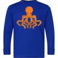 thumbnail image 3 of Inktastic Orange Octopus Long Sleeve Youth T-Shirt, 3 of 5